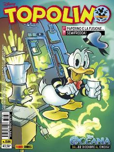 Topolino 3186 - 20 Dicembre 2016 | ISSN 1120-611X | CBR 215 dpi | Settimanale | Fumetti | Universo Disney
Topolino apparve in Italia il 30 marzo 1930, quando sul n.13 del settimanale torinese Illustrazione del Popolo, diretto da Lorenzo Gigli, fu pubblicata la prima striscia disegnata da Ub Iwerks e intitolata Le avventure di Topolino nella giungla. Due anni dopo si ha il primo libro illustrato italiano con le sue immagini: Sua Altezza Reale il Principe Codarello e, poco più tardi, il 31 dicembre 1932, esce il primo numero di Topolino in formato giornale, edito da Nerbini.
Sulla falsariga del celebre Corriere dei Piccoli, anche Topolino si presentava ai lettori con periodicità settimanale e si apriva con una breve storia in cui le didascalie sono scritte in rima e realizzata da Giove Toppi, che divenne quindi il primo autore Disney italiano. Sul settimanale della Nerbini, comunque, trovano spazio soprattutto le strisce e le tavole realizzate da Floyd Gottfredson. In queste storie vengono anche introdotte delle didascalie in rima, scritte dal primo direttore della rivista, Paolo Lorenzini (detto Collodi Nipote in quanto nipote di Carlo Collodi), e viene anche assegnato il nome definitivo alla spalla di Topolino, ovvero quel Pippo un po' lunatico e un po' svampito che sui libri della Salani veniva ancora chiamato Medoro.
Nerbini non si era assicurato correttamente i diritti di pubblicazione: quando aveva varato la sua rivista, infatti, si era rivolto al Consorzio Cinematografico E.I.A., il distributore dei cortometraggi di Topolino, quando in realtà i diritti per le riviste erano stati dati in mano al giornalista Guglielmo Emanuel dallo stesso Disney. Per cui, per un paio di numeri, la testata passò da Topolino a Topo Lino, per poi riprendere la nota testata con il n.7. Il Topolino Giornale era formato da otto pagine e non conteneva solo storie a fumetti Disney ma anche storie non-Disney che anzi erano di solito la maggioranza delle storie presenti in un numero.
Il numero 137 del Topolino Giornale, dell'11 agosto 1935, segna il passaggio di consegne da Nerbini alla Mondadori. Il fascismo, tuttavia, causò dei problemi al giornale. Dal 1938, il Min.Cul.Pop. (Ministero della Cultura Popolare) impone alla stampa di non editare più i protagonisti del fumetto popolare americano. Il solo Topolino è risparmiato, e così il suo logo e il suo personaggio possono continuare ad esistere nelle edicole italiane, ma in piena seconda guerra mondiale, a partire dal n.476 del 27 gennaio 1942, anche il settimanale è costretto a cedere alle restrizioni. Lo sostituisce Tuffolino, un ragazzetto dalle medesime caratteristiche fisiche, disegnato dal grande illustratore Pierlorenzo De Vita. Con la fine del fascismo, le avventure di Topolino poterono di nuovo essere pubblicate.
Alla fine degli anni quaranta, però, i giornali a fumetti che pubblicavano storie a puntate di non più di due tavole ad episodio erano irrimediabilmente in crisi, e così lo stesso Topolino, le cui vendite erano di gran lunga calate rispetto al periodo d'oro. Mondadori, però, non poteva rinunciare alla rivista da edicola per non perdere i ricchi diritti delle pubblicazioni da libreria, così decise un doloroso ma necessario cambio di formato e periodicità. Nel 1949 nasce così il periodico a fumetti Topolino formato libretto, all'inizio con cadenza mensile, quindi quindicinale e, infine, settimanale, fino a giungere a oggi al suo sessantesimo anniversario e con oltre 3000 numeri usciti, ricchi di storie tra le più famose, con autori da Carl Barks a Romano Scarpa, da Floyd Gottfredson a Giovan Battista Carpi e così via.