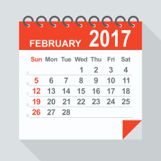 february 2017 calendar, february 2017 calendar with holidays, February 2017 printable calendar,February 2017 Blank calendar