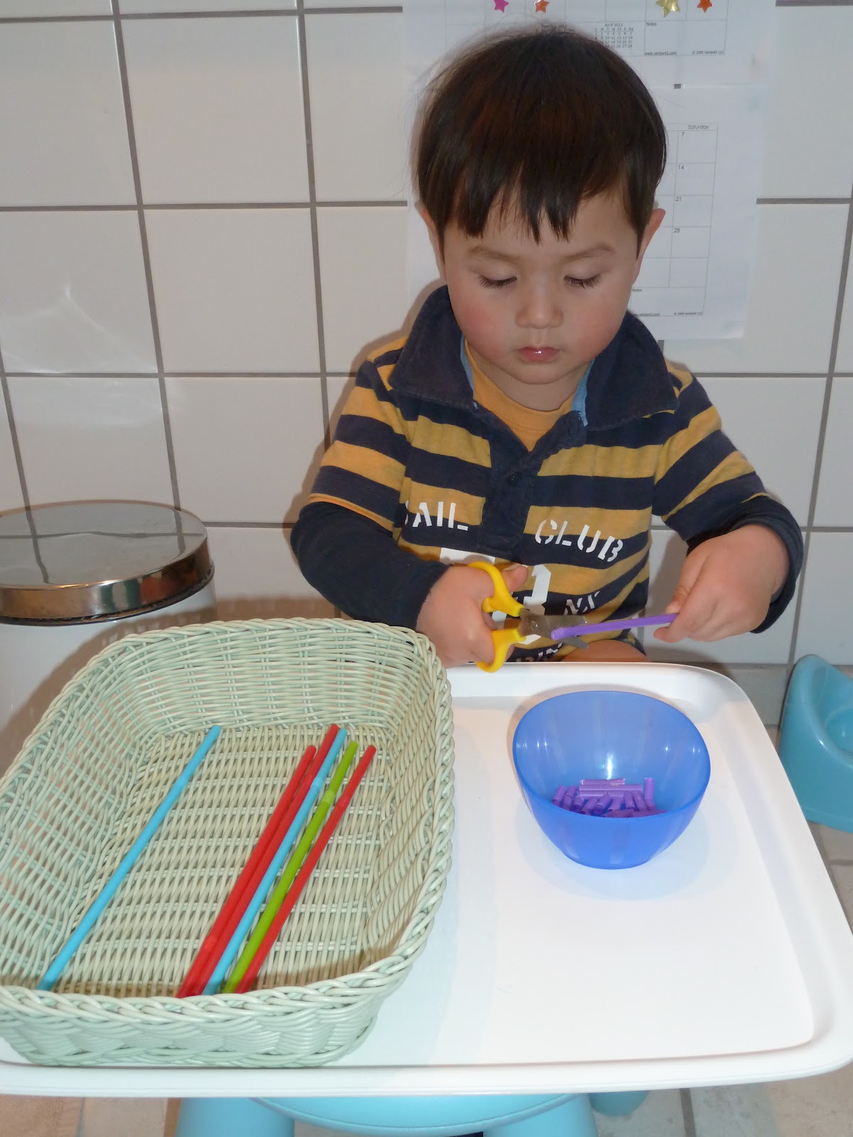 Three Minute Montessori - Practical life- a cutting activity! I