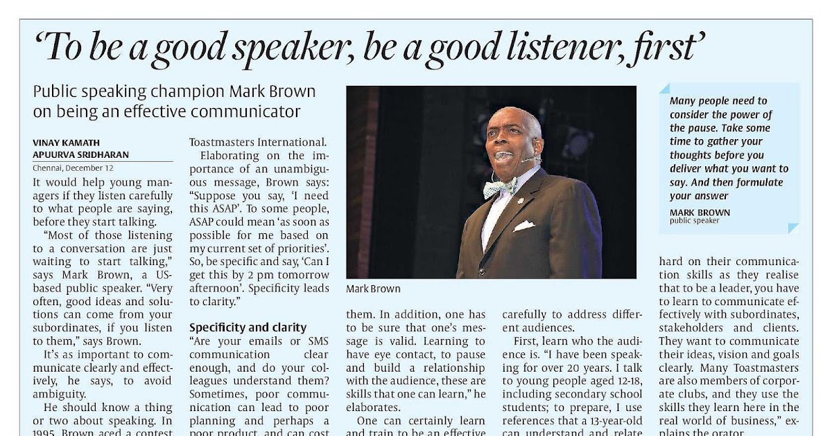 FYILibrarian ‘To be a good speaker, be a good listener, first’