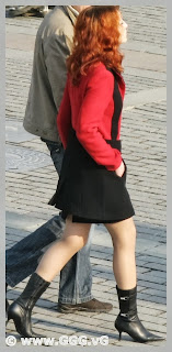 Girl wearing black high heel boots