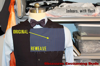 10th Doctor blue suit fabric reweave 10th Doctor blue suit fabric reweave