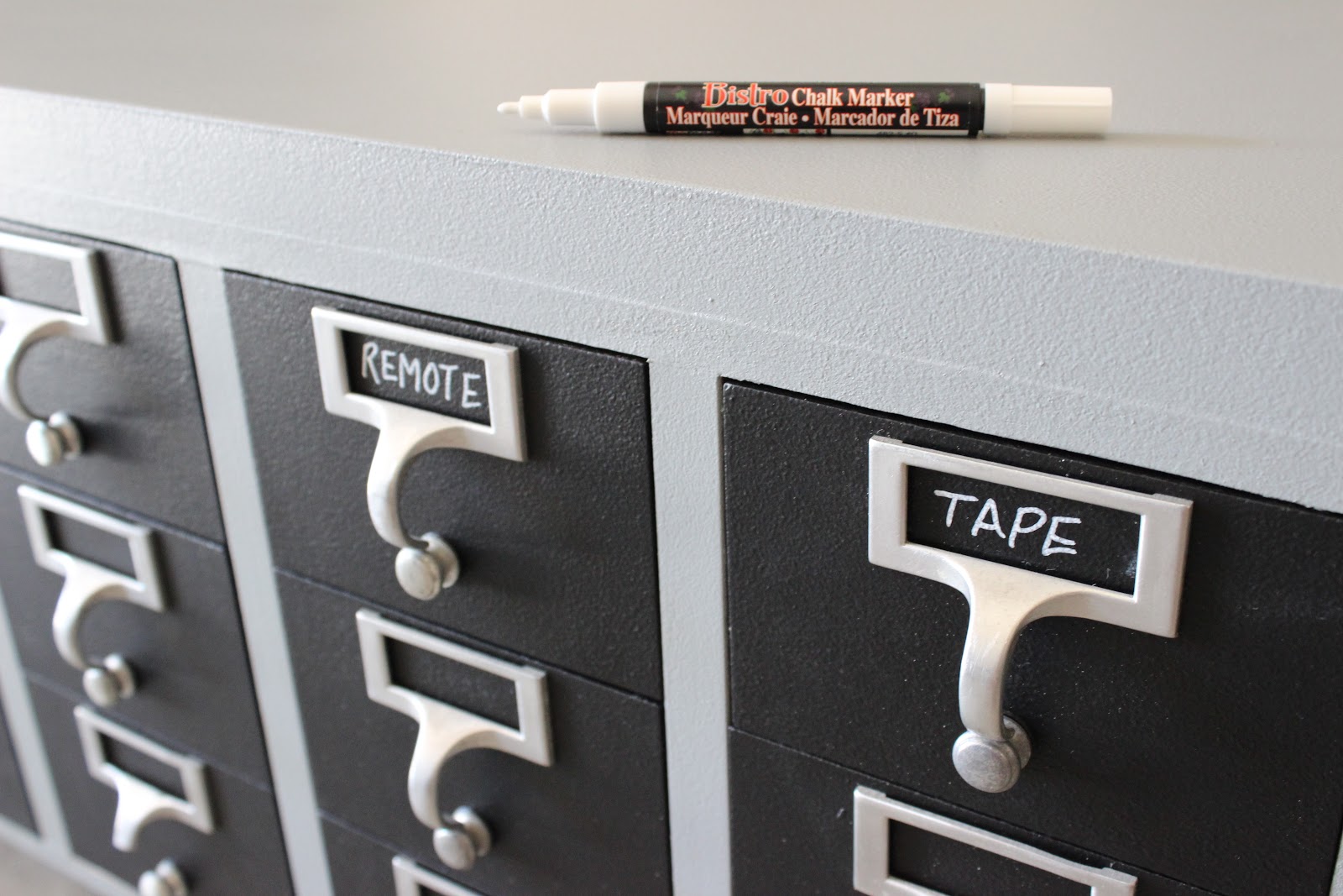 Duo Ventures DIY Library Card Catalog Coffee Table Makeover