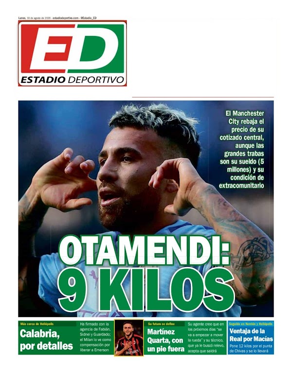 Betis, Estadio Deportivo: "Otamendi: 9 kilos"