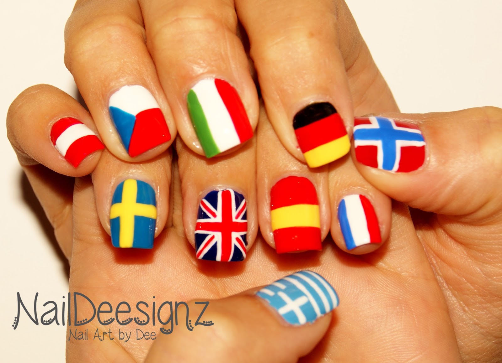 NailDeesignz European Languages Day Nail Art