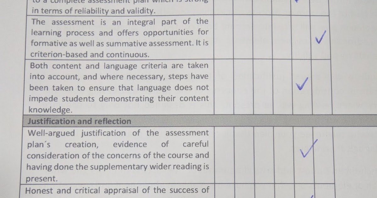 ASSESSMENT PLAN JUSTIFICATION