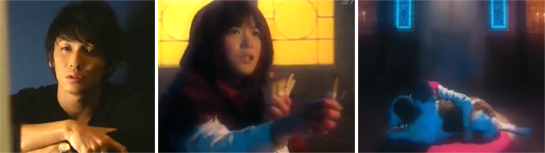 Chiaki imagines scenes involving Nodame selling matchsticks and hugging a dog in a church