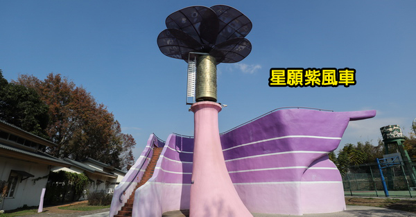 台中新社星願紫風車夢幻音樂盒，紫斑蝶休息站，還會演奏音樂