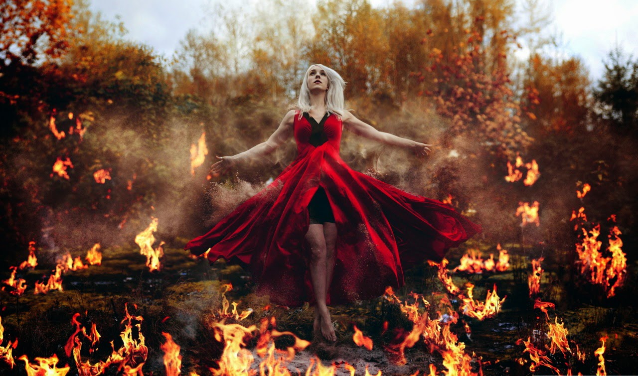 This Girl Walking On The Fire Creative Hd Wallpapers