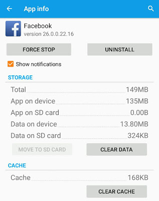 Clear app data and cache