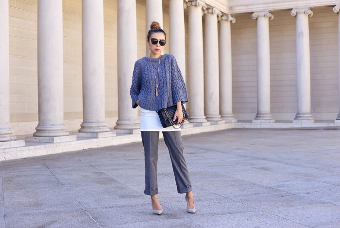 work outfit grey pants