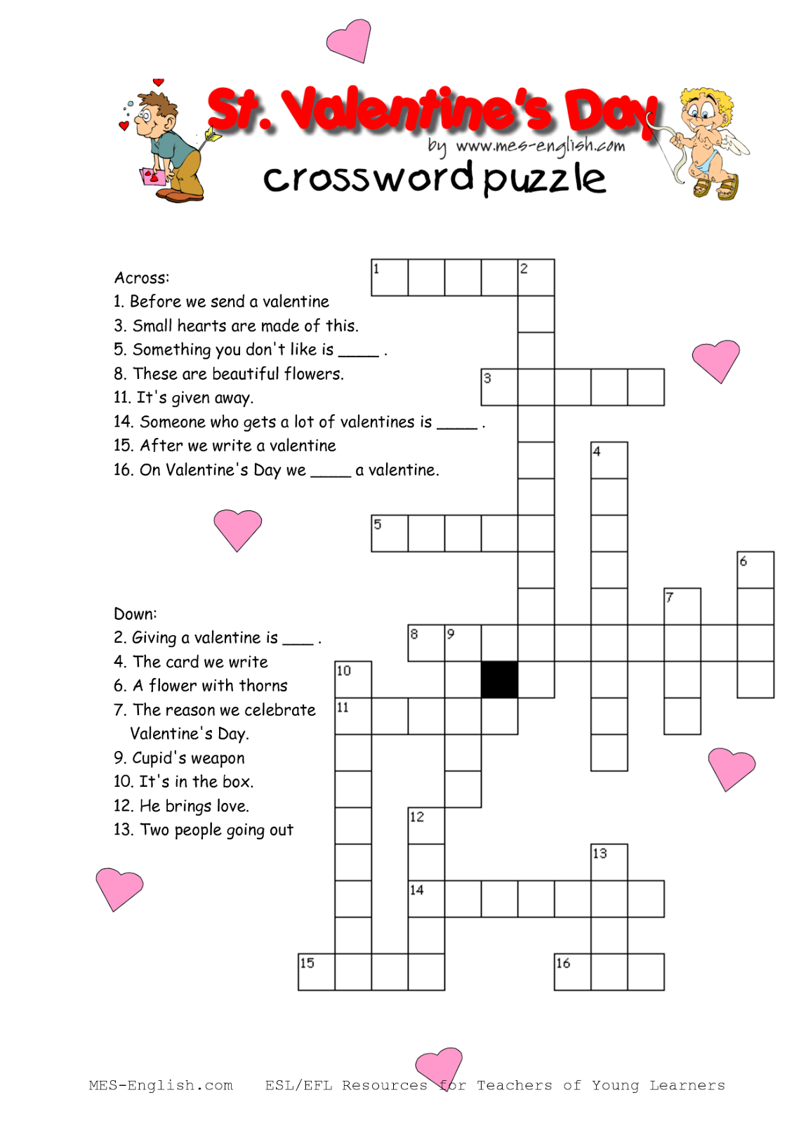 Top 5 Easy Valentine's Day Crosswords