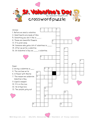 Valentine's Day Crosswords 4 Valentine's Day Crosswords 4