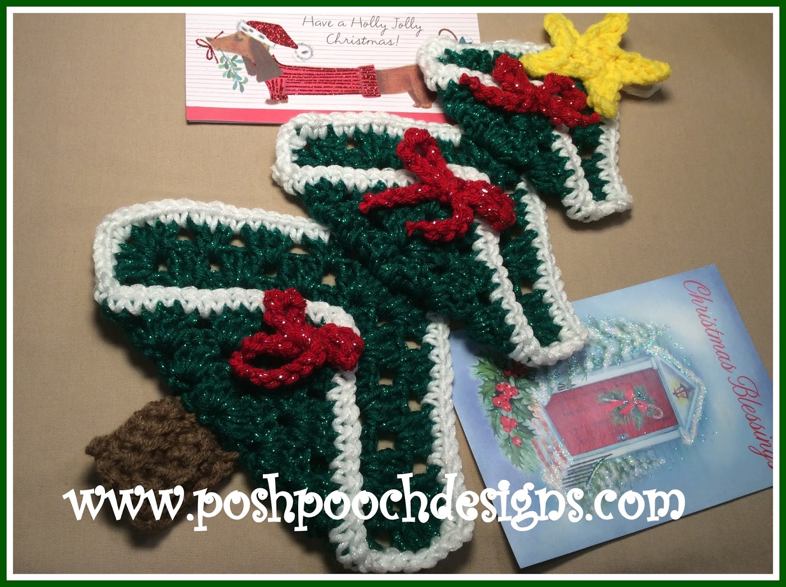 Posh Pooch Designs Chunky Granny Square Christmas Tree Crochet