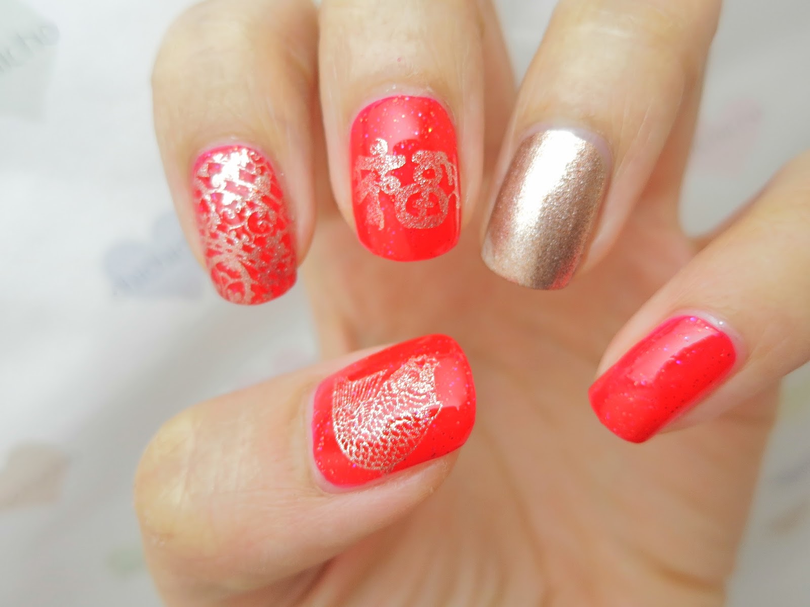 9. Pig Year Nail Art for Chinese New Year Celebration - wide 8