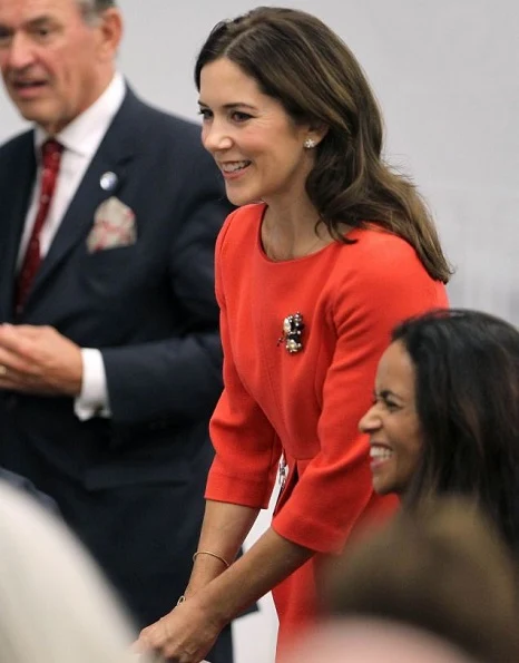 Princess Mary wore HUGO BOSS Hillary Dress. Princess Mary attended the launch event in New York