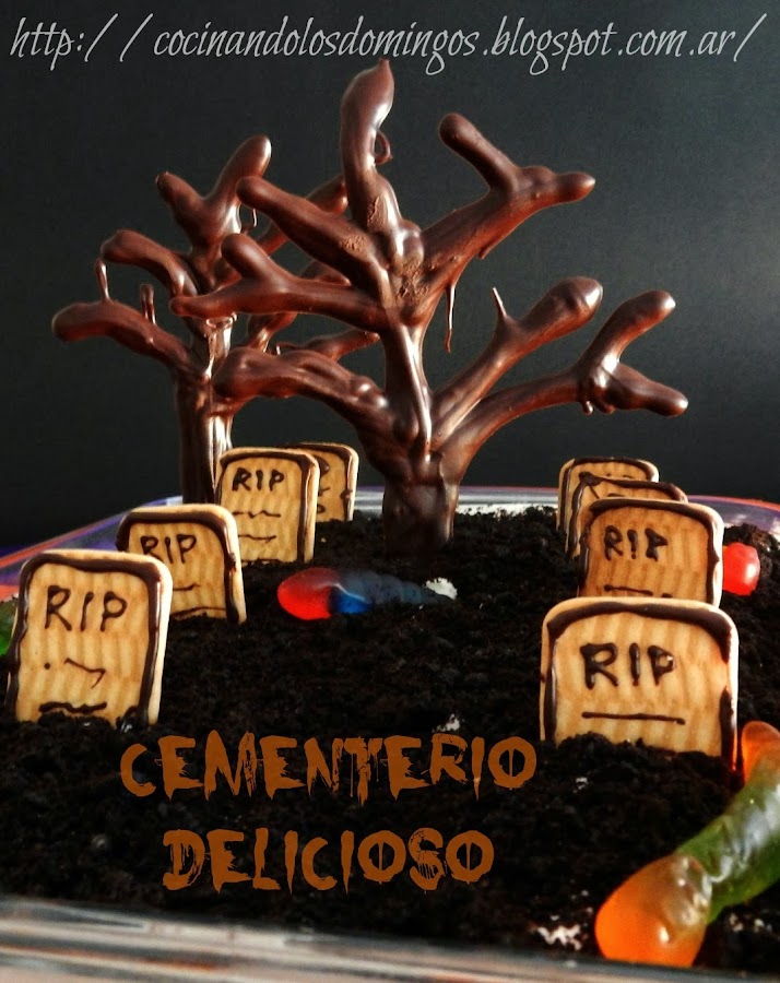 postre de halloween cementerio delicioso