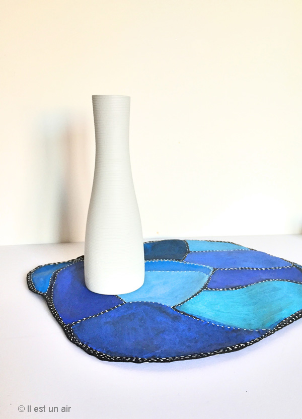 tableau textile bleu tableau textile bleu