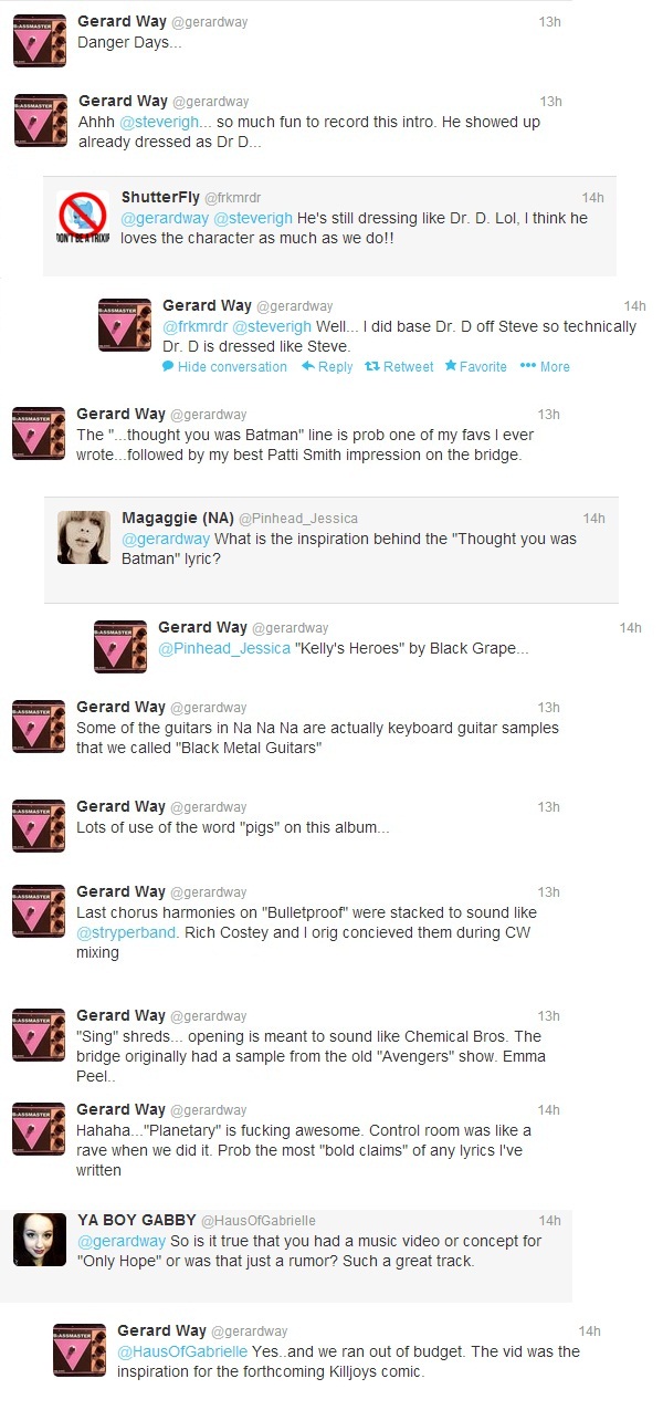Lyric fabulous lyrics : Emily Blame: Gerard Way speaks