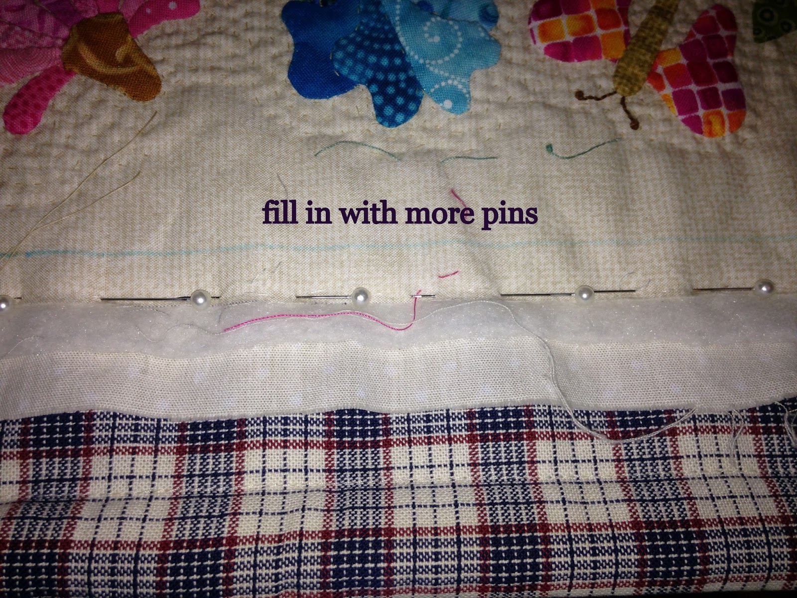 FABRIC THERAPY Hand quilting with a half hoop...