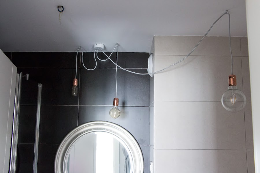 Diy, lámpara de cable textil