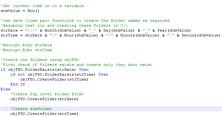 IT How to create a vbscript to create folder the date and