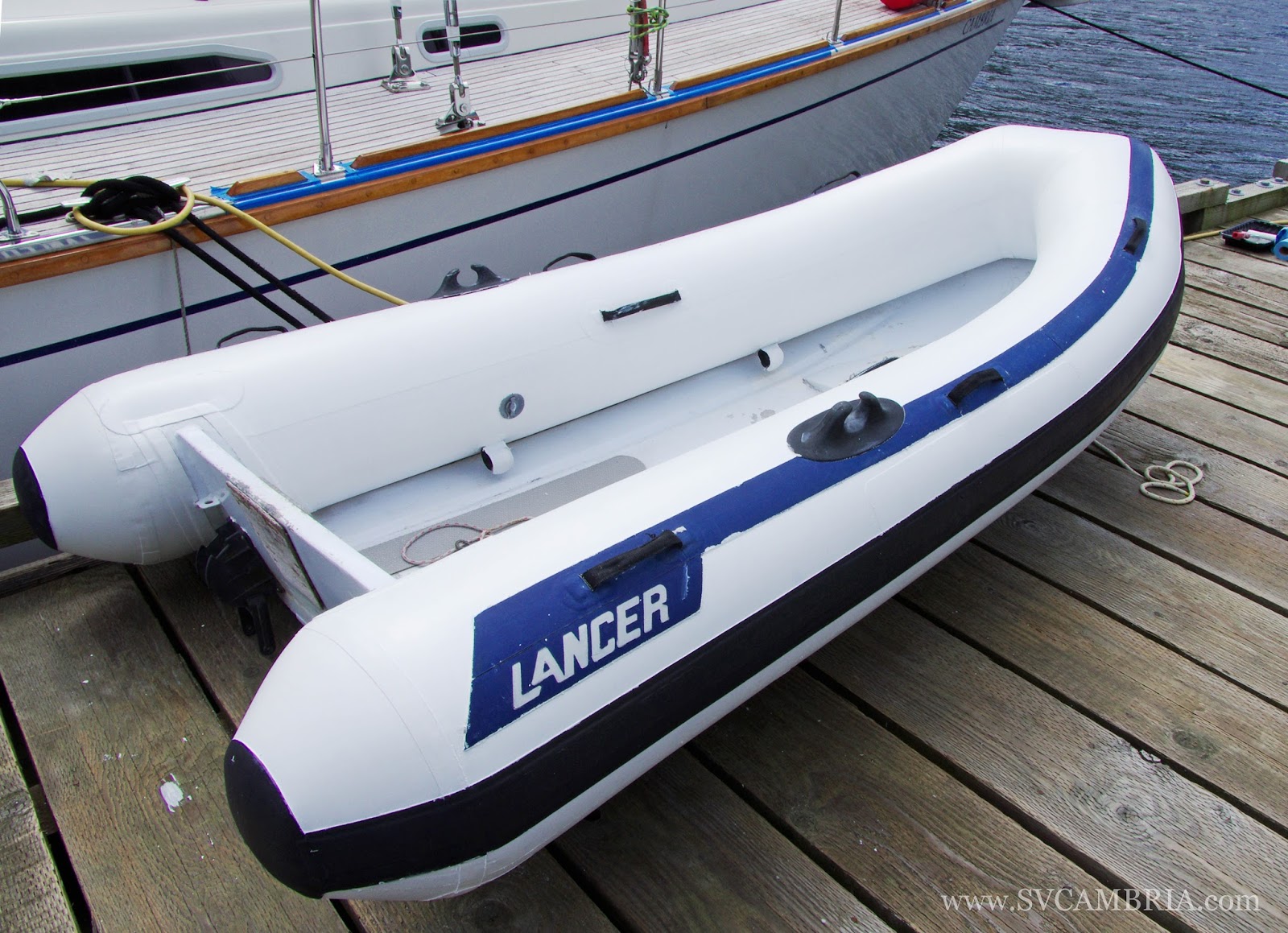 S.V. CAMBRIA Painting It Up With MDR Inflatable Boat Top Coating