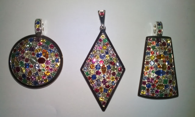 Tourist handmade pendants with sapphire gems