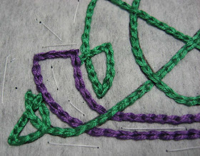 Detail of purple stitching