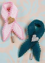 Pattern for my Ribbon Awareness Pins - Available on Beading Daily