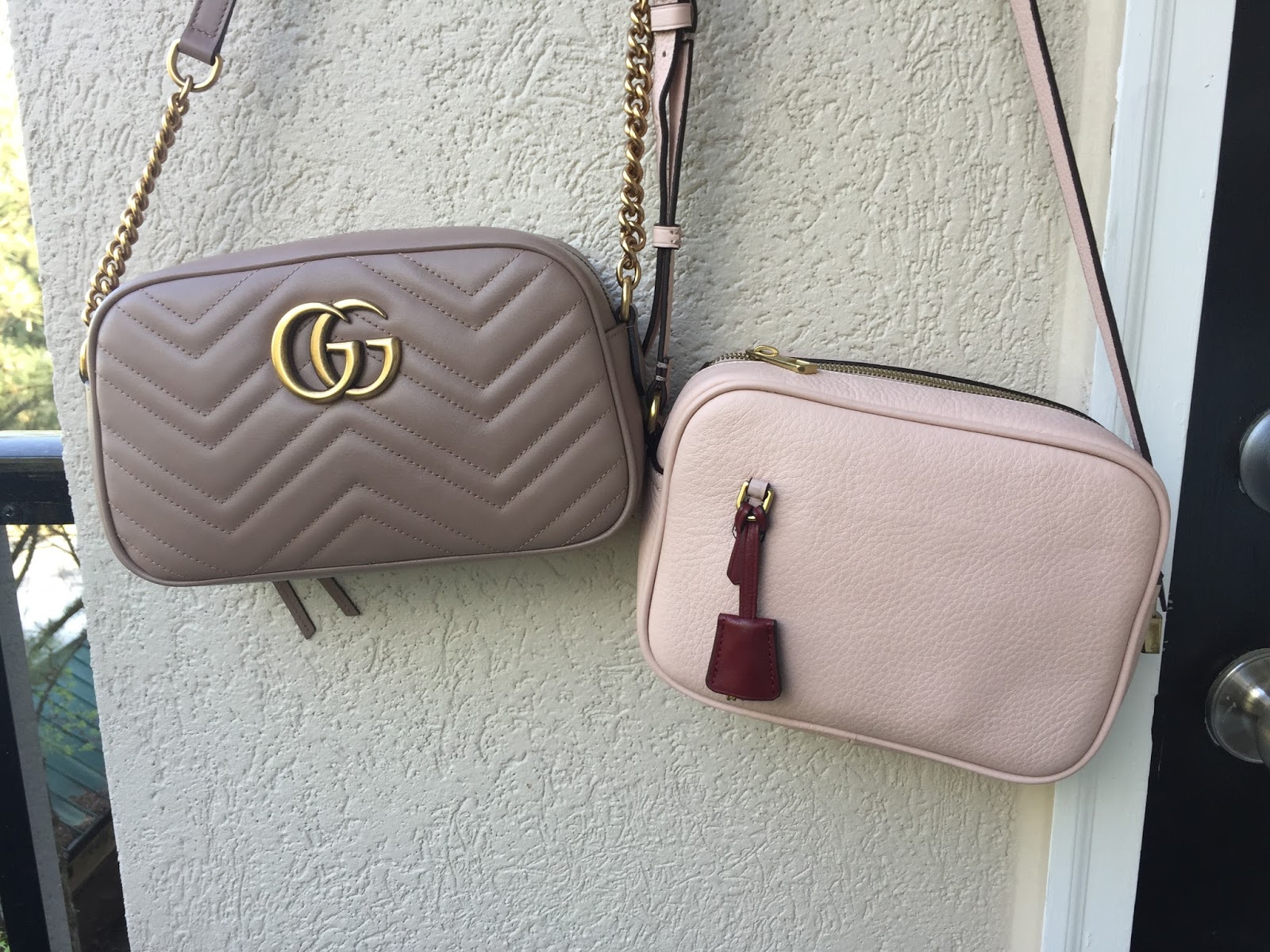 Comparing Tory Burch Fleming Mini Bucket vs Gucci Mini Marmont