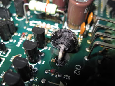 Burnt diode guitar pedal