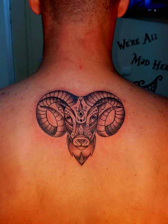 Aries tattoos for men's back