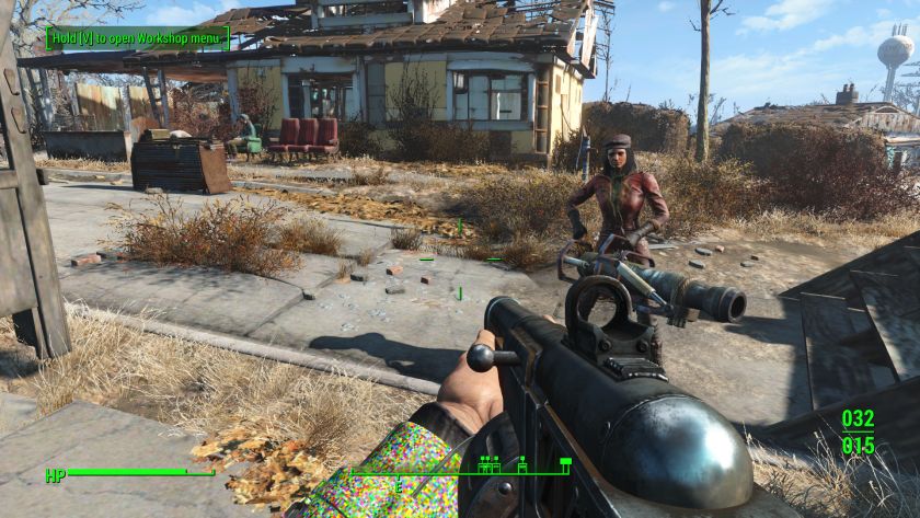 Fallout 4 バグでpip Boyの腕に巻く部分が虹色モザイクになった
