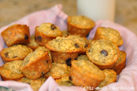 Banana Chocolate Chip Mini Muffins | A little about a Lot