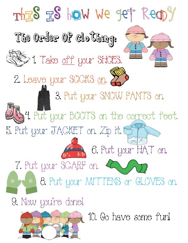 Winter Wear Poster Classroom Freebies