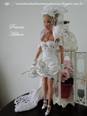 Vestido de Noiva de Crochê Para Barbie Criado e Confeccionado por Pecunia M. MillioM Vestido de Noiva de Crochê Para Barbie Criado e Confeccionado por Pecunia M. MillioM