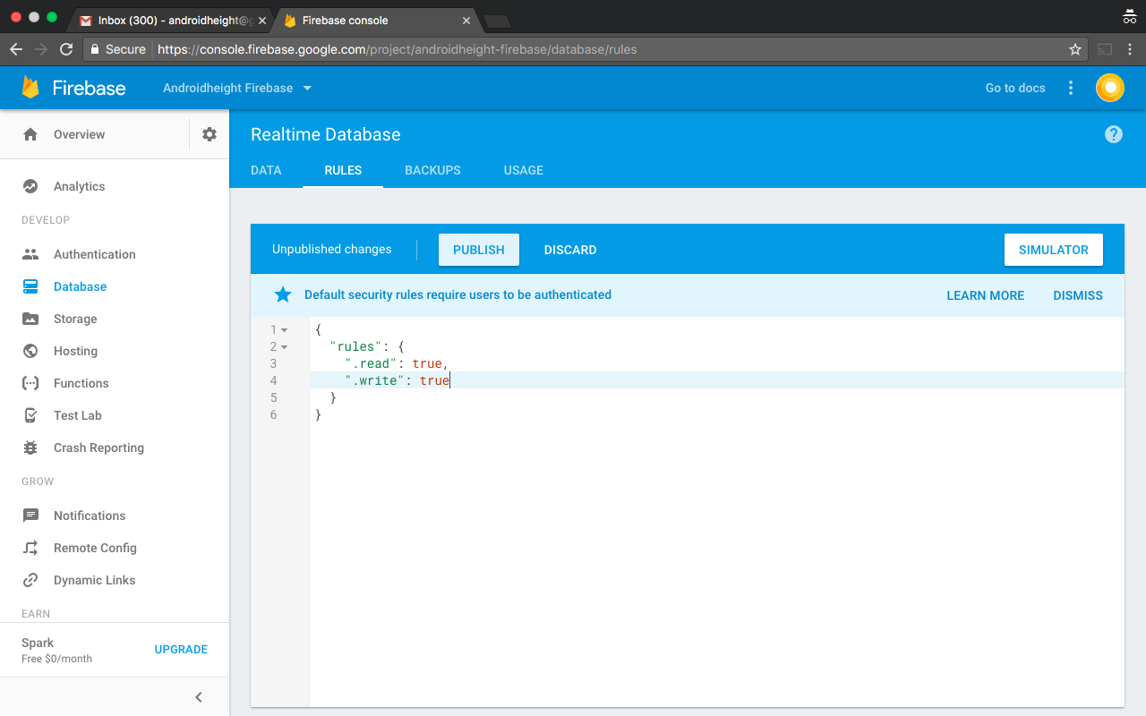 firebase database android gradle