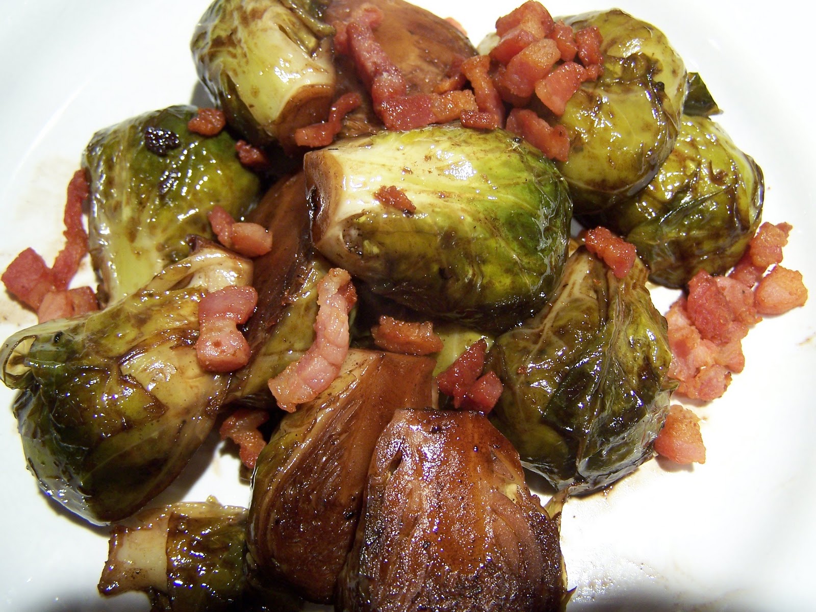 Go Ahead... Take A Bite! Brussels Sprouts With Fig Balsamic and Pancetta
