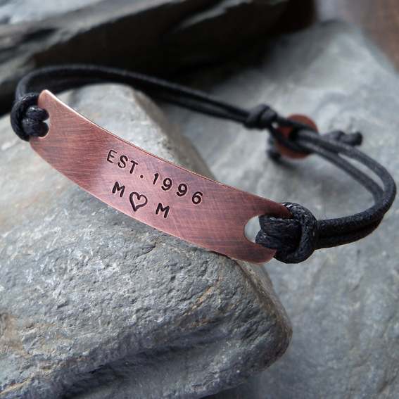 Personalised Treasures New Personalised Copper Tag Bracelet.