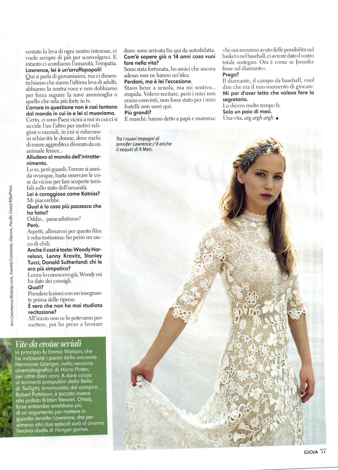 JENNIFER LAWRENCE in Italy’s Gioia Magazine May 2012 Issue | Just FAB