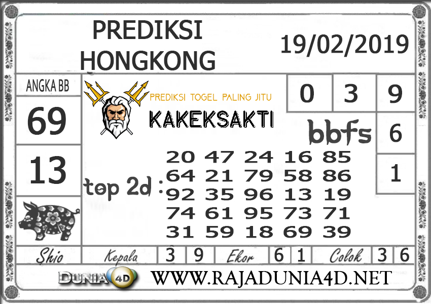 Prediksi Togel HONGKONG DUNIA4D 19 FEBRUARI 2019