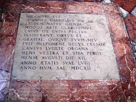 The tomb of Giovanni Gabrieli in the Church of Santo Stefano in the San Marco district of Venice