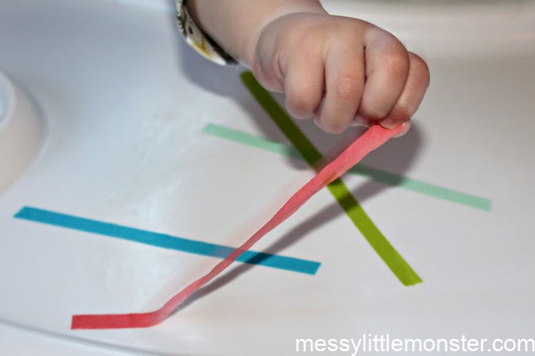 Peeling Tape Fine Motor Baby Activity Messy Little Monster