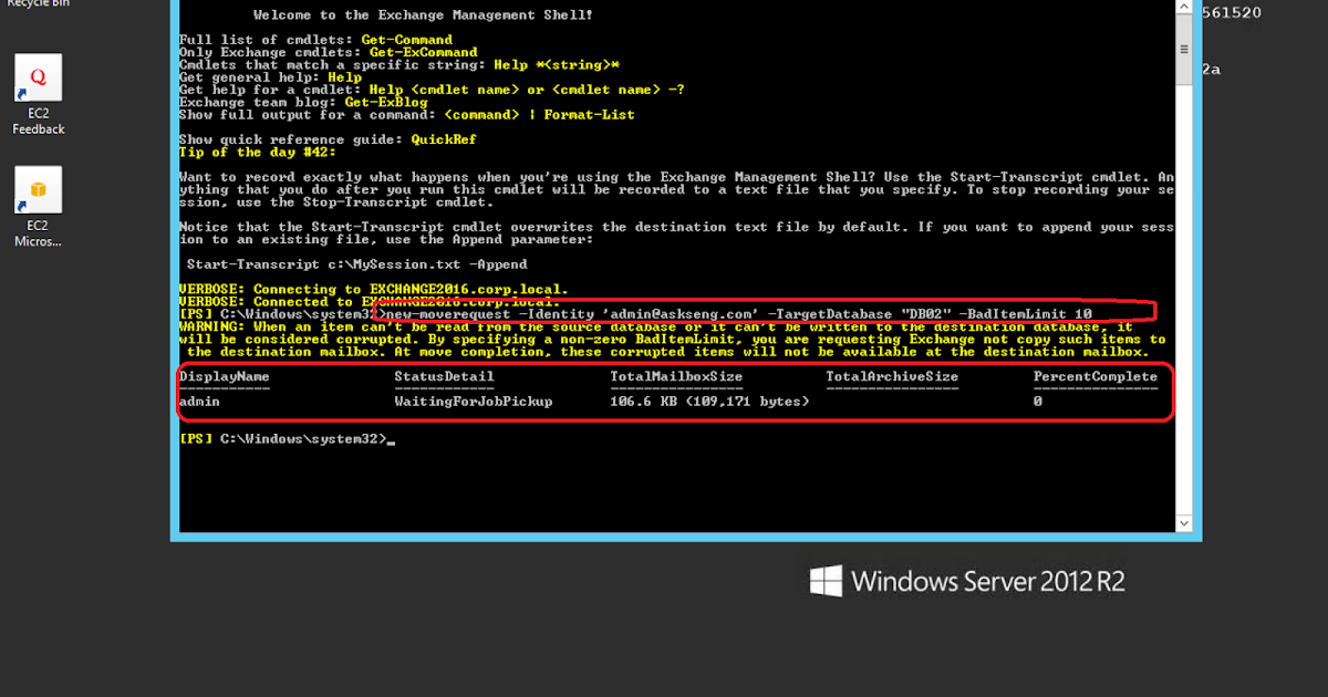 How To Migrate Mailboxes from Exchange 2010 to Exchange 2016 using PowerShell