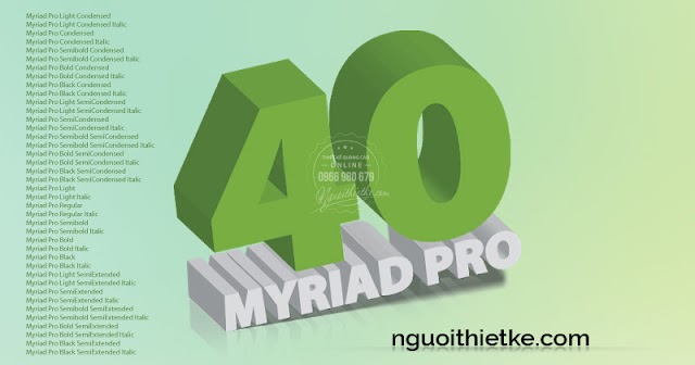 Bộ font chữ Myriad Pro Full Tiếng Việt, download free