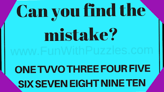Can you find the mistake? ONE TVVO THREE FOUR FIVE SIX SEVEN EIGHT NINE TEN