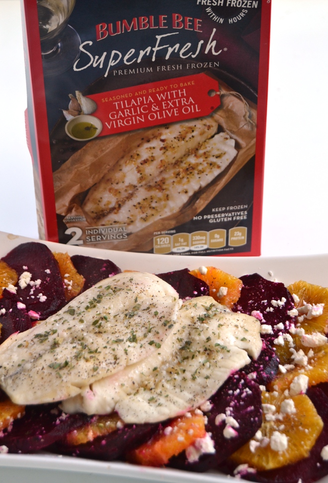Roasted Beets and Oranges with Baked Tilapia is a perfect flavorful meal for a weeknight or to serve to guests. Loaded with flavor, this meal will be sure to delight your tastebuds! www.nutritionistreviews.com