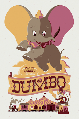 Mondo Disney Classic Cartoon Series - Dumbo Screen Print by Tom Whalen