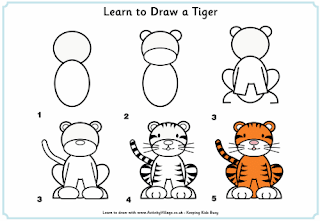 how to draw a tiger